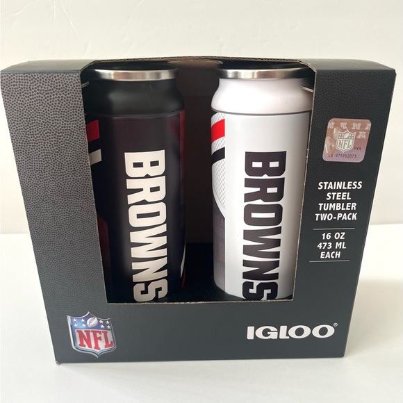 🧡NEW Igloo Browns NFL Stainless Steel Cans - Picture 7 of 7